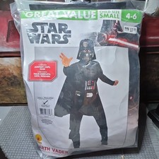 Rubie's Star Wars Darth Vader Child Costume Small 4-6 Black Cape Mask