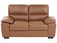 Klassisches Sofa 2-Sitzer Mit Breiten Armlehnen Kunstleder Braun Vogar