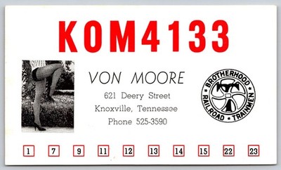 KOM4133 Von Moore Knoxville TN Brotherhood Railroad Trainmen Pinup Card A223
