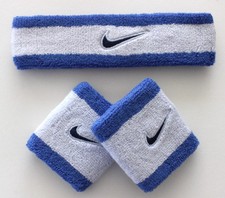 Nike Swoosh Headband Wristbands Set Adult Ghost/Comet Blue/Blue Void