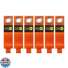 Heavy-Duty Wrap-It Storage Straps - 10-inch (6-Pack) Blaze Orange - Garage Or