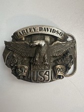 Vintage 1980 Harley-Davidson Eagle Belt Buck USA 1903 Bergamot Brass Works
