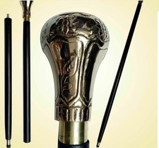 Bat Masterson Brass Handle Antique Style Victorian Cane Wooden Walking Stick