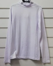 LADIES WHITE  COTTON BLEND ROLL NECK TOP UK SIZE 10 (M)