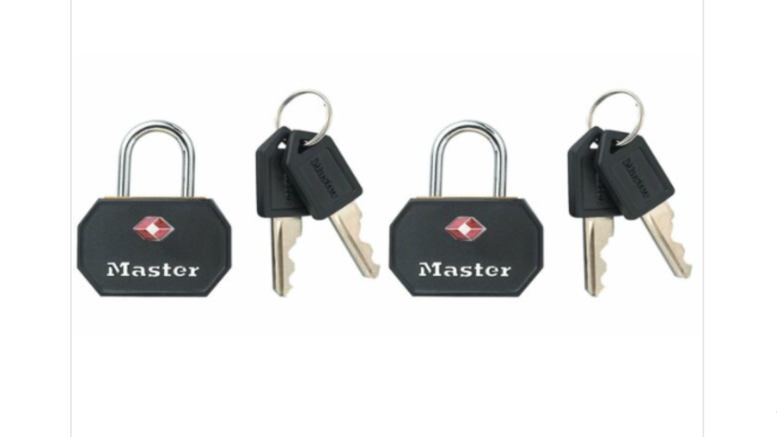 MASTER LOCK - 2 LUCCHETTI TRAVEL SENTRY IN ALLUMINIO RIVESTITO 32x15x3 MM