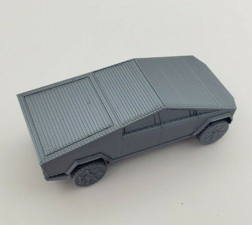 3D gedruckt 1/55 Maßstab Tesla Cybertruck Modell 4,2 Zoll Länge Silber PLA Kunststoff - Bild 4 von 6