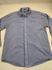 Tommy Hilfiger Shirt Mens XL Blue Striped Long Sleeve Button Front Casual