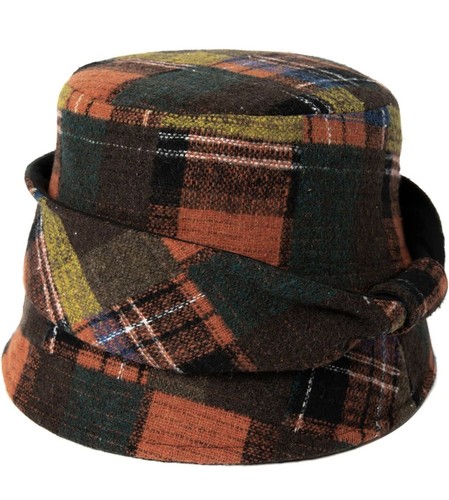 Womens 1920s Vintage Wool Felt Cloche Bucket Bowler Hat Winter Crushable