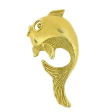 New 14k Yellow Gold Goldfish Slide Pendant