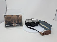 Olympus OM-1 Silver SLR 35mm Film Camera Body & Manual Only - TESTED READ