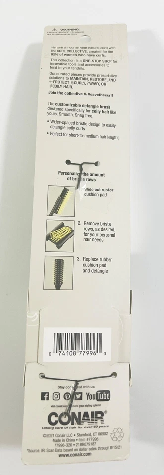 LOTE DE 2 pinceles desenredantes Conair Curl Collection #77996 #4 Foto 2 de 4