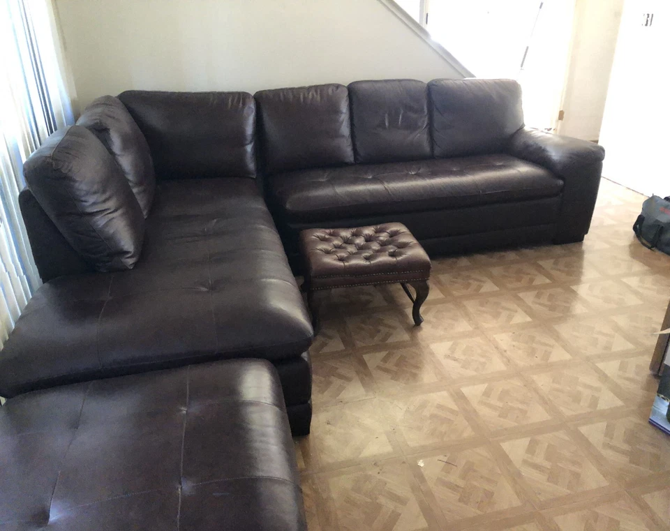 Leather sectional couch set.   - Image 3 of 4