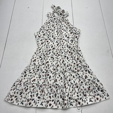 Shein White Spotted High Neck Dress Women’s Size Small