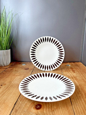 2 VINTAGE 90ER M&S ANDANTE BLÄTTER MUSTER 8,25'' BEILAGENTELLER SCANDI 60ER STIL