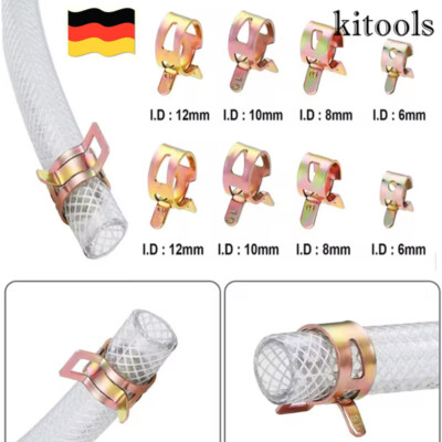 50tlg. 6mm/7mm/8mm/10mm/12mm Benzinschlauchklemmen Schellen Schlauchschellen