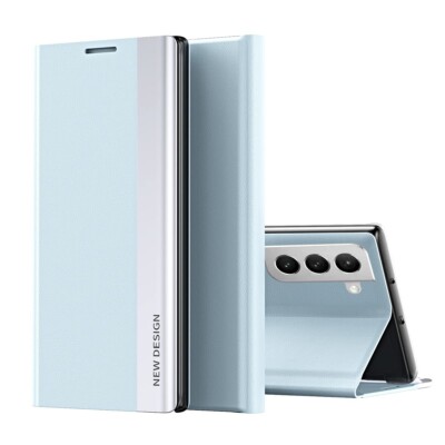 Hülle für Samsung Galaxy S22 G PU Leder + PC Faltbar Handyhülle Blau