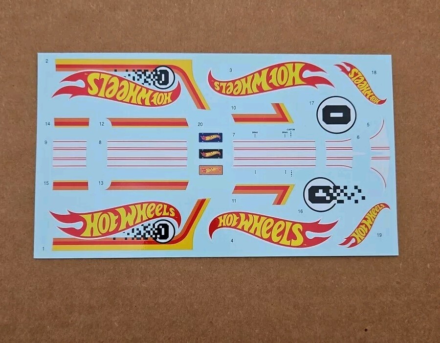 AMT 1/25 OPEL GT HOT WHEELS SERIES DECAL SHEET
