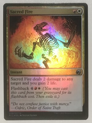 foil SACRED FIRE Innistrad Midnight Hunt MTG Magic NM