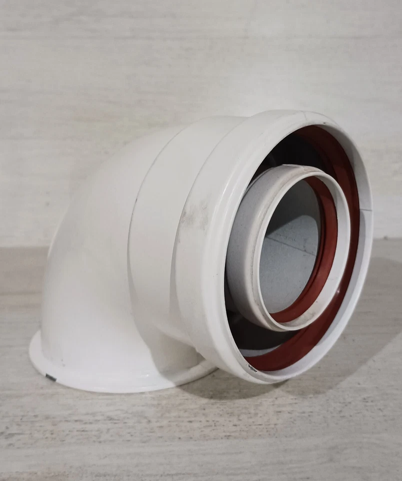 Gomito 90° Concentrico 100 / 60 mm ad innesto 3010949 Kit Curva Immergas . - Imagen 2 de 4