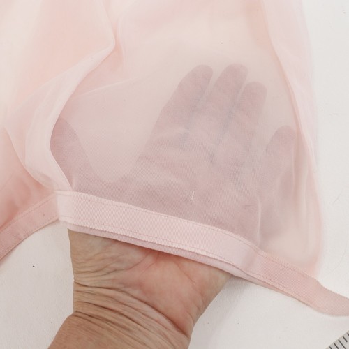 Sheer Halter Top Women OS Pink Pleated Chiffon Faux Wrap Tie Back Lingerie Under - Picture 11 of 12