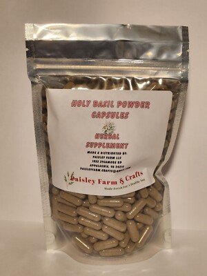 Holy Basil [Tulsi] Capsules 300 Pk - Made Fresh On Demand!