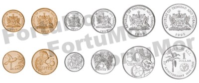 Trinidad Tobago COIN 6 PCS SET, 1 5 10 25 50 CENTS 1 DOLLAR, 1990