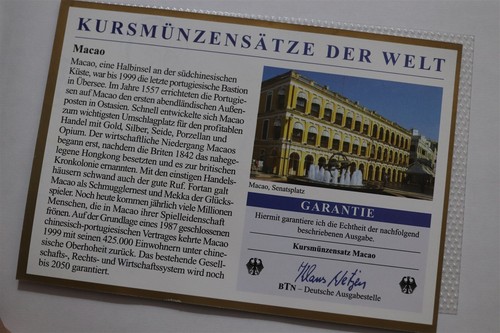 🧭 🇲🇴 JUEGO COMO NUEVO COLONIAL MACAO MACAO CON CERTIFICADO DE AUTENTICIDAD B71 #284 - Imagen 4 de 4