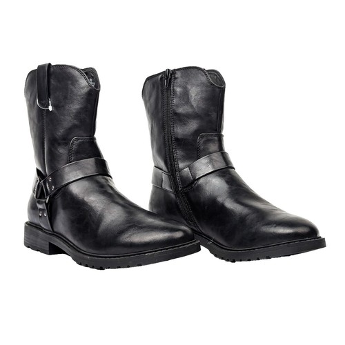 Frye Oliver Chukka Boots Mens 10 M Black Faux Lether Buckle Moto Monk Strap‎ Frye Jack Monk Chukka 84189 Mens Black Leather Adjustable  main image 4