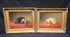 Sgnd Pair 2 Cavalier King Charles Spaniel Dog Portrait Oil Canvas aft Landseer