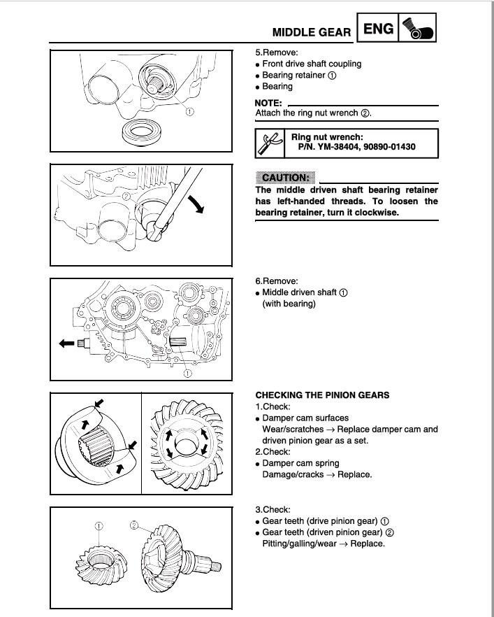 "Middle Drive Gear" Ring Nut Wrench Tool Yamaha Big Bear 350, 400 eBay