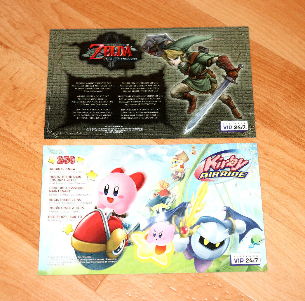 Zelda Twilight Princess Kirby Air Ride Wii Club Nintendo VIP Flyer AD Point  Card | eBay