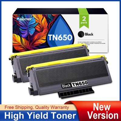 TN-650 High Yield Toner Cartridge 2PK for Brother HL-5240 DCP-8085DN MFC-8370