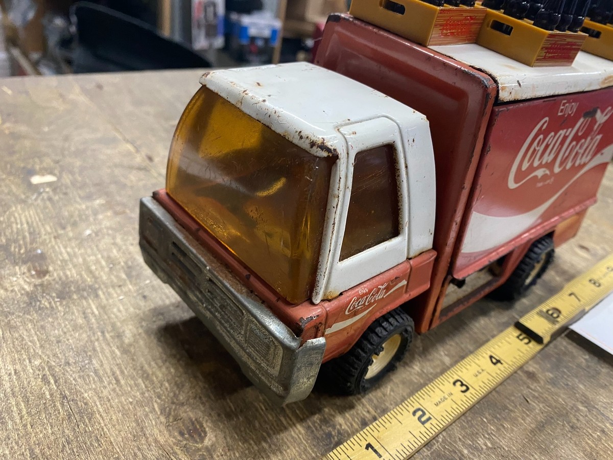 Buddy L Tin Toy Truck Coca Cola Coke Vtg W Cases of soda Pop