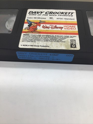 Vtg.Walt Disney Home Video”Davy Crockett King Of The Wild Frontier”VHS (1954) - Picture 8 of 9