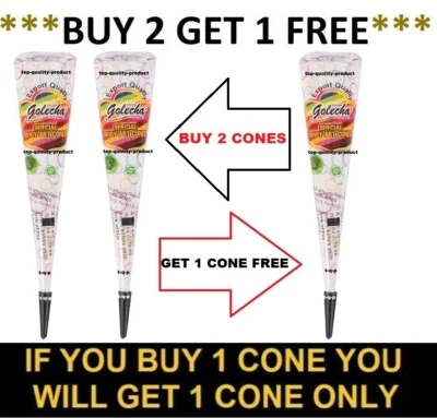 GOLECHA PURE WHITE INSTANT HENNA MEHANDI (GEL) PASTE TEMPORARY TATTOO CONE x 1