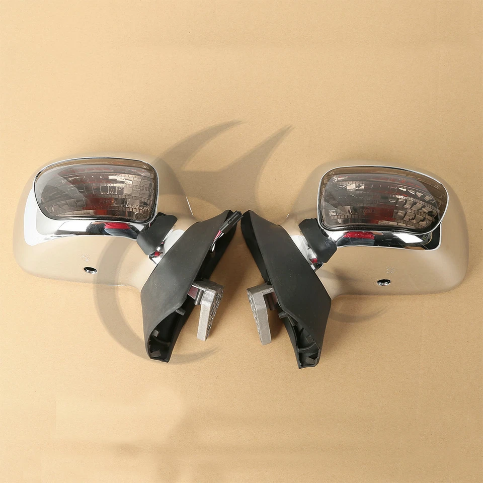 Espejos retrovisores con señales de giro aptos para Honda Goldwing GL1800 01-17 cromados Foto 3 de 4