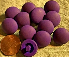 12 Bright Purple Matte Domed Plastic Shank Buttons 5/8" 15mm Lot # 4698