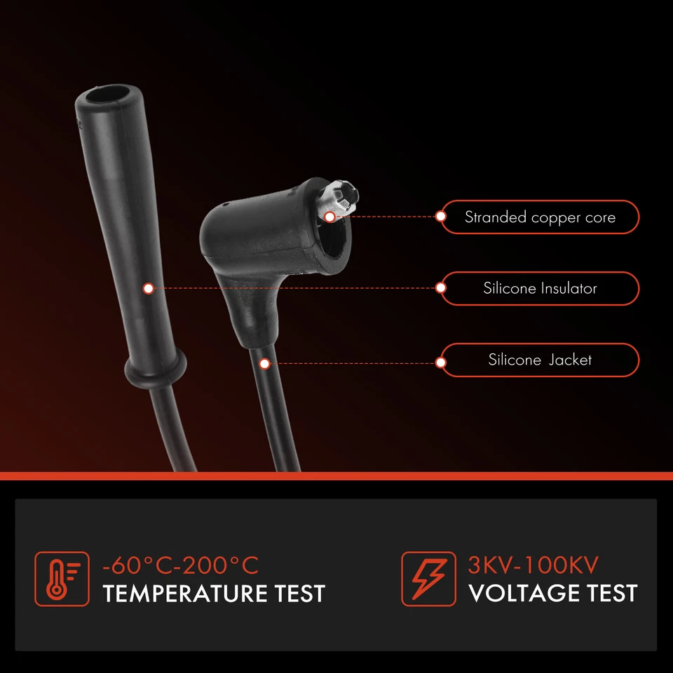 4Pcs Spark Plug Wire Set for Chevy Sprint 85-92 Pontiac Firefly Daihatsu Suzuki - Image 4 of 4