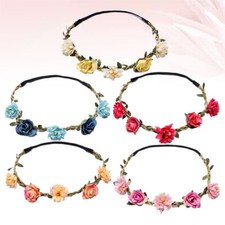 5Pcs Floral Headband Bridal Daisy Headwear Bride Headpiece Wreath