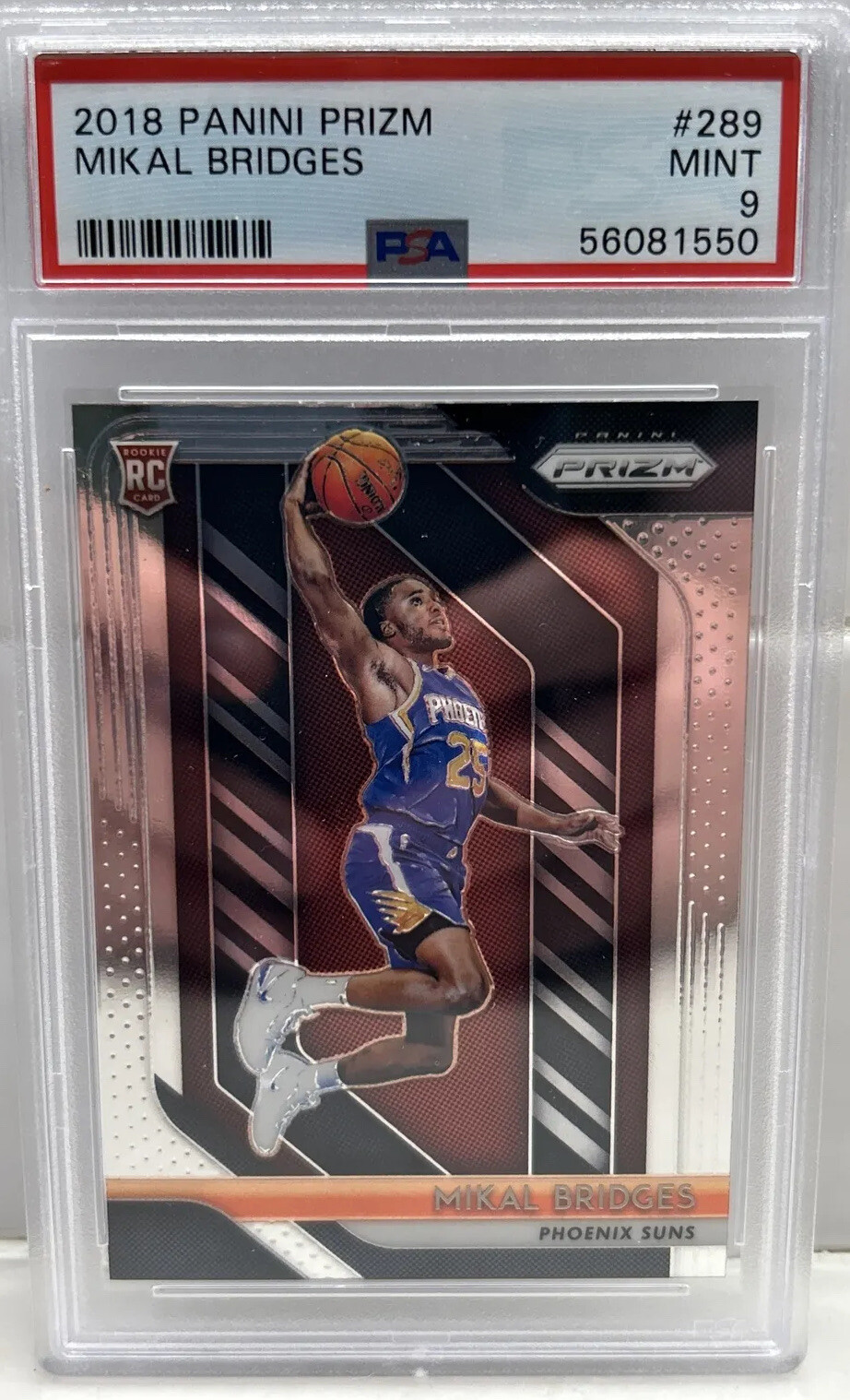 2018 Panini Prizm - #289 Mikal Bridges RC - Graded PSA Mint 9