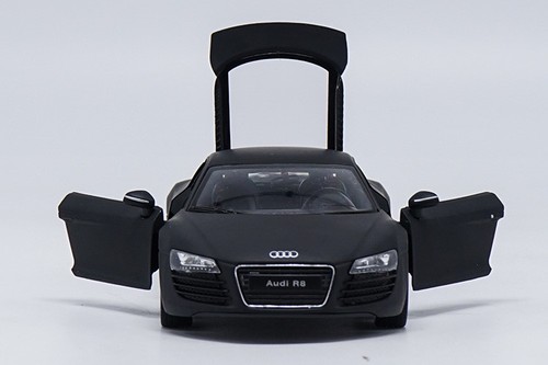 Welly 1:24 Audi R8 Matte Black Diecast Model Car New in Box - Picture 3 of 6