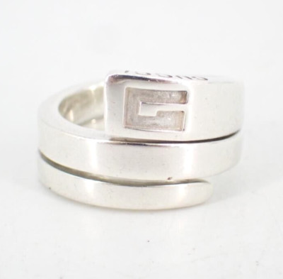 アクセサリー OLD GUCCI Spiral Ring Silver 925 GUCCI Spiral G Logo Snake Ring Sterling Silver 925 Size 10 US 5.25