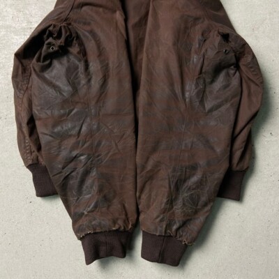 Barbour FLYER Oiled Jacket Blouson Coat Men Size L Brown Wax
