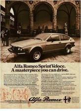 1978 Alfa Romeo Sprint Veloce Vintage Print Ad