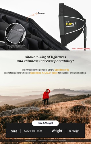 SMDV SPEED-BOX FLIP32G Quick Soft-box Diffuser for S-Light S-Lite Quantum Flash - Picture 6 of 18