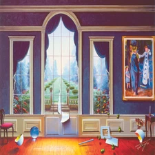 FERJO SPECIAL LIMITED EDITIONS GICLEE ON CANVAS 12"x12" "THE BLUE ROOM" 2021