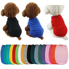 Plain Cotton Cat Dog Clothes,Summer Small Medium Pet Dogs Vest T-shirt Clothing  