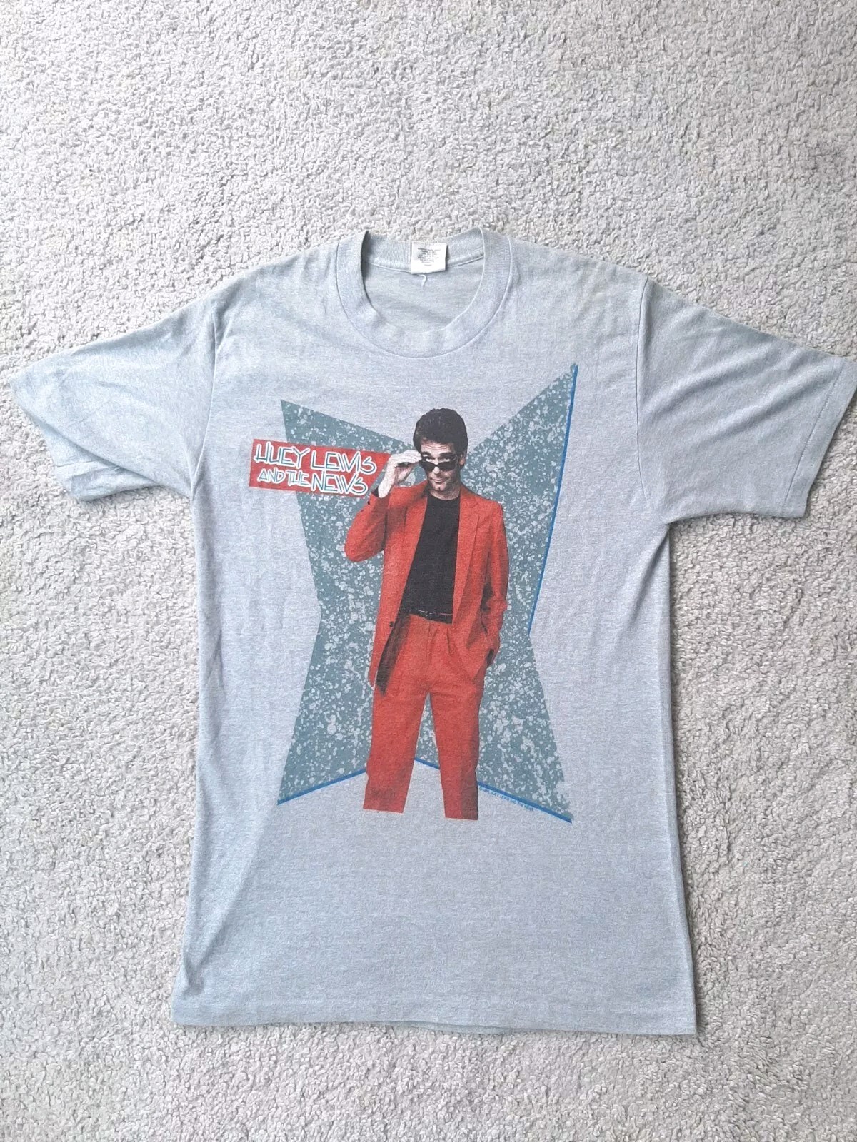 HUEY LEWIS & THE NEWS Heart of Rock n R Vintage Grey 1984 T Shirt S LP  Tour 80s image 3