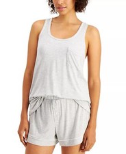 ALFANI Women's Tank  Shorts Pajama Set Gray 2XL
