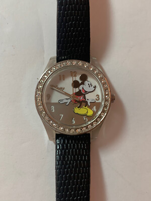 DISNEY MICKEY MOUSE WOMEN\'S WATCH ACCUTIME BROWN BAND NEW Disney Mickey Mouse Watch Womens 36mm MOP Dial Brown Band  main image 2